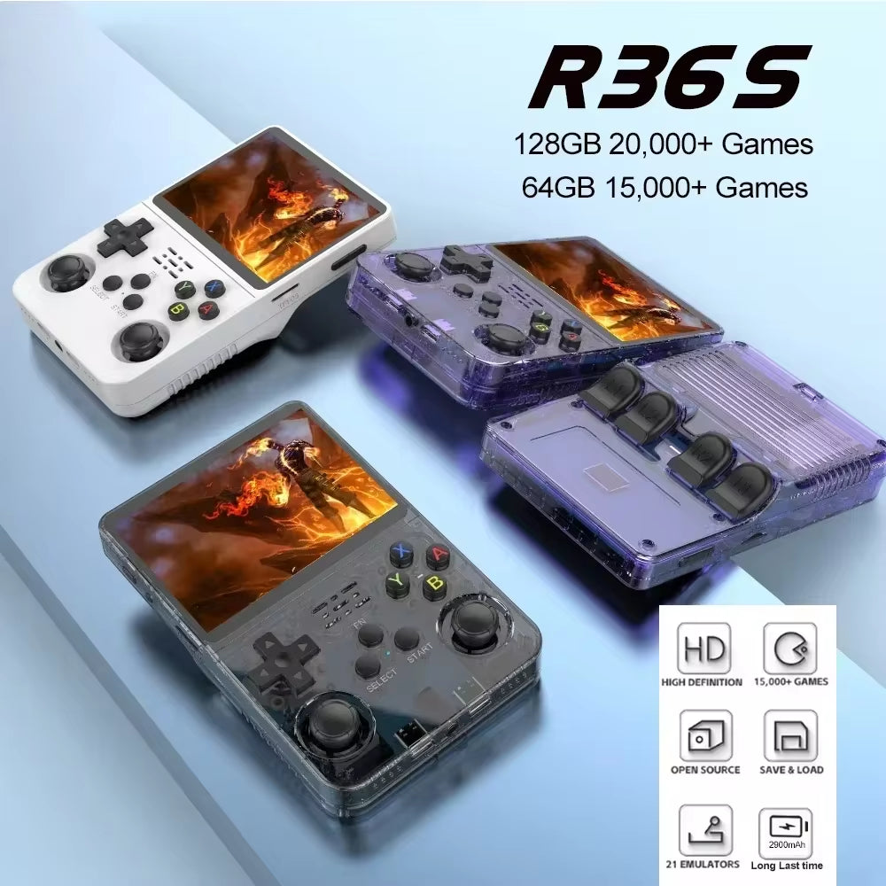 Open Source Retro Handheld Video Game Console Linux System 3.5 Inch IPS Screen Portable Pocket Video Player 64GB 128G Games