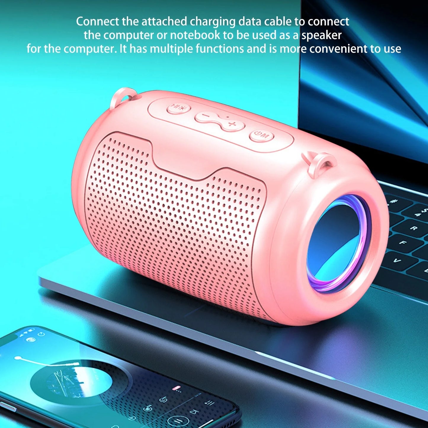 Up to 65% Off! Bluetooth Speakers Bluetooth 5.0 Colorful Streamer Mini Audio Outdoor Portable Bluetooth Audio Subwoofer Surround Sound Hifi Speaker Computer Speakers
