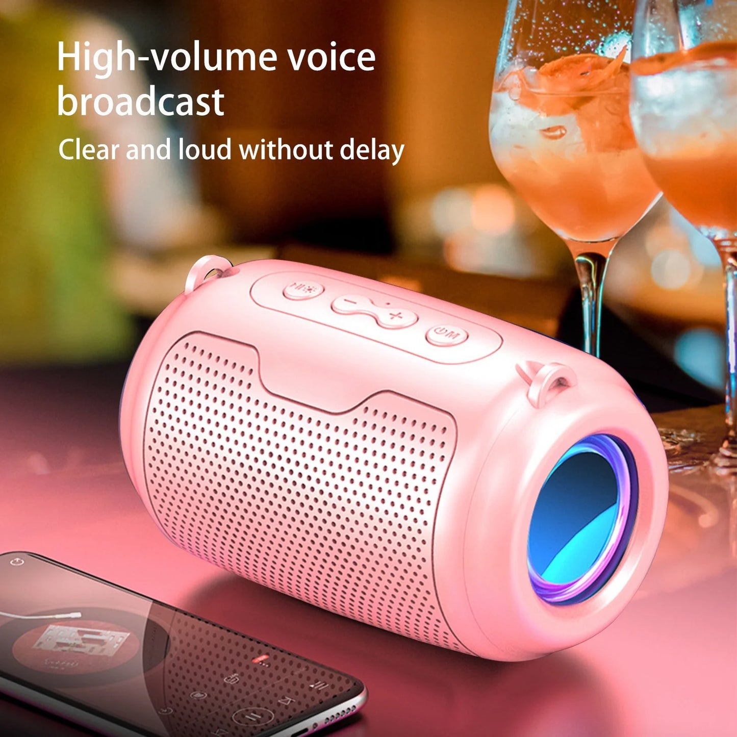 Up to 65% Off! Bluetooth Speakers Bluetooth 5.0 Colorful Streamer Mini Audio Outdoor Portable Bluetooth Audio Subwoofer Surround Sound Hifi Speaker Computer Speakers