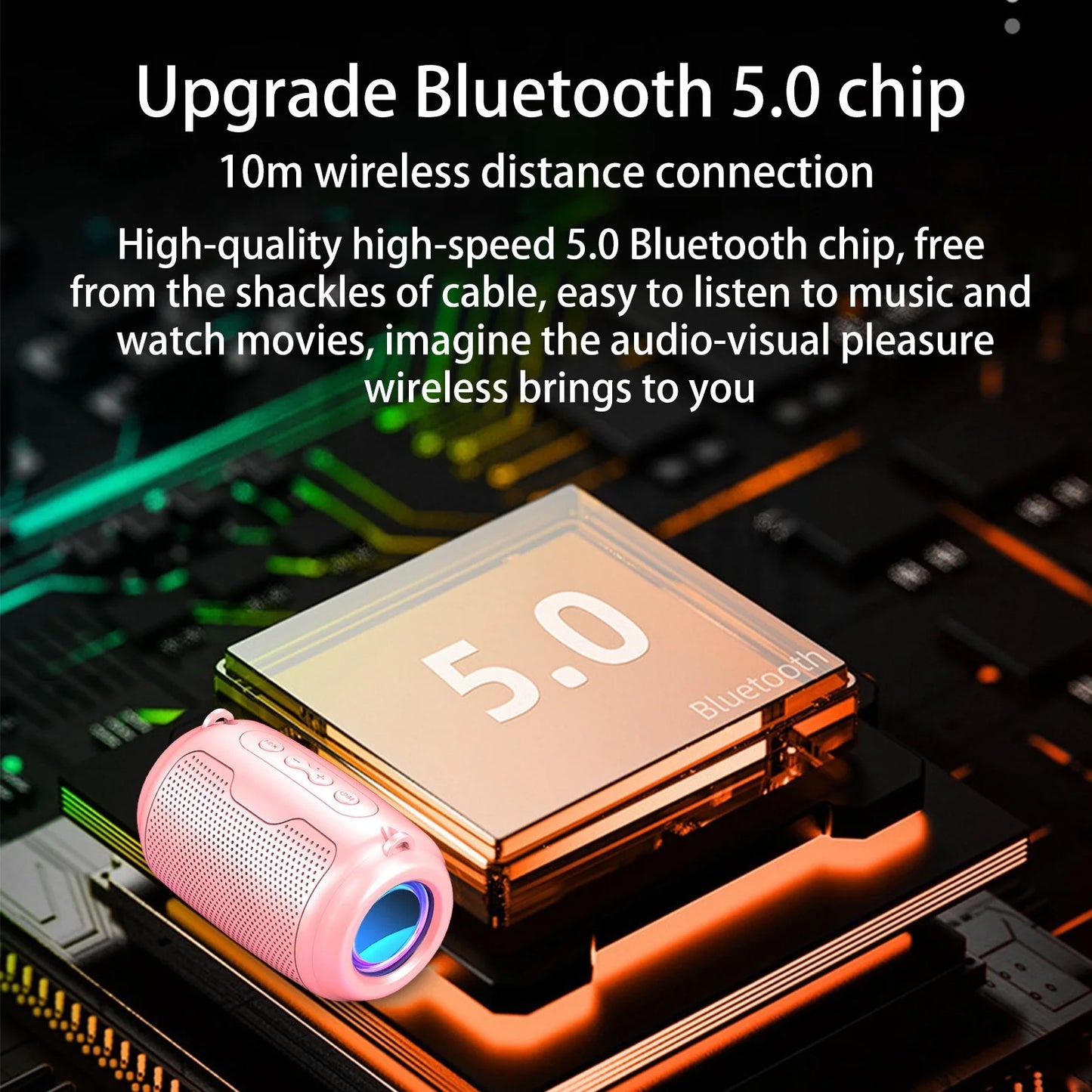Up to 65% Off! Bluetooth Speakers Bluetooth 5.0 Colorful Streamer Mini Audio Outdoor Portable Bluetooth Audio Subwoofer Surround Sound Hifi Speaker Computer Speakers