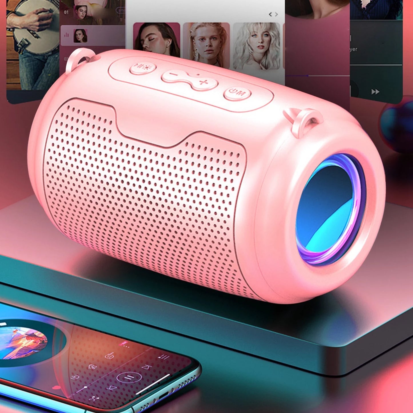 Up to 65% Off! Bluetooth Speakers Bluetooth 5.0 Colorful Streamer Mini Audio Outdoor Portable Bluetooth Audio Subwoofer Surround Sound Hifi Speaker Computer Speakers