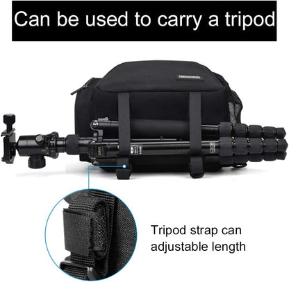 Camera Bag Sling Backpack, Camera Case Backpack with Tripod Holder for DSLR/SLR Mirrorless Cameras (Canon Nikon Sony Pentax) Black