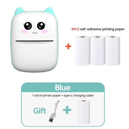 Mini Printer Thermal Printer Inkless Bluetooth Wireless Portable Pocket Self-Adhesive Label Printer for Sticker Lable Maker