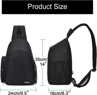 Camera Bag Sling Backpack, Camera Case Backpack with Tripod Holder for DSLR/SLR Mirrorless Cameras (Canon Nikon Sony Pentax) Black