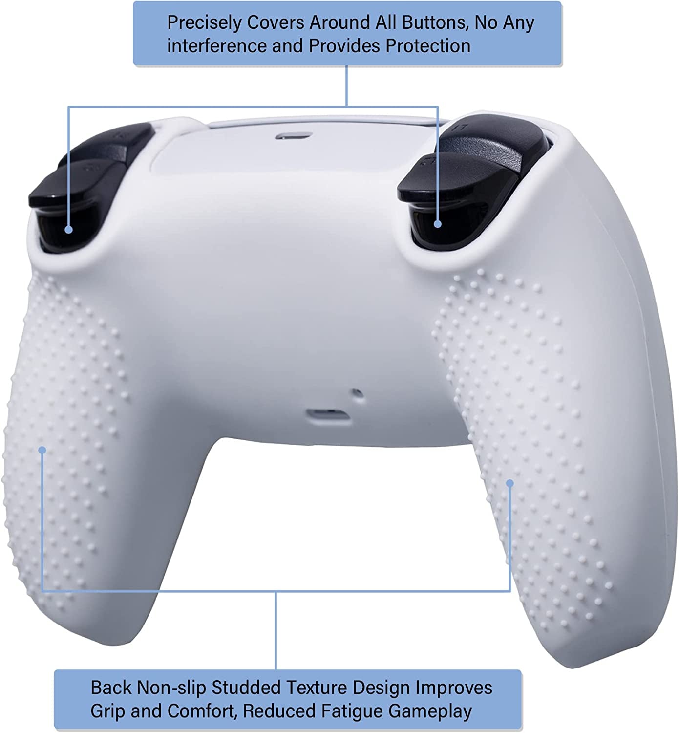 Water Transfer Printing Silicone Thickened Cover Skin Case for PS5 Dualsense Controller X 1(US Dollars) with Thumb Grips X 10