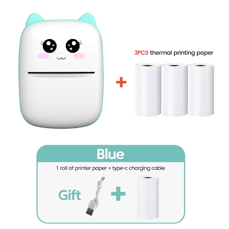 Mini Printer Thermal Printer Inkless Bluetooth Wireless Portable Pocket Self-Adhesive Label Printer for Sticker Lable Maker