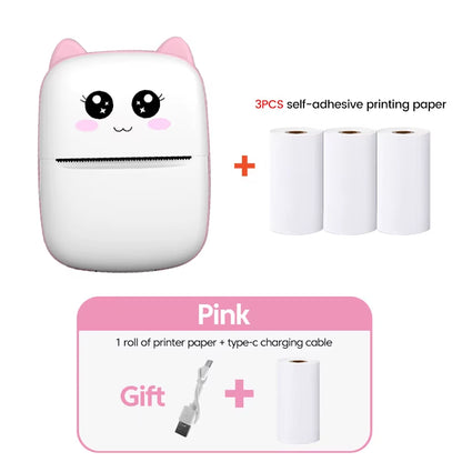 Mini Printer Thermal Printer Inkless Bluetooth Wireless Portable Pocket Self-Adhesive Label Printer for Sticker Lable Maker