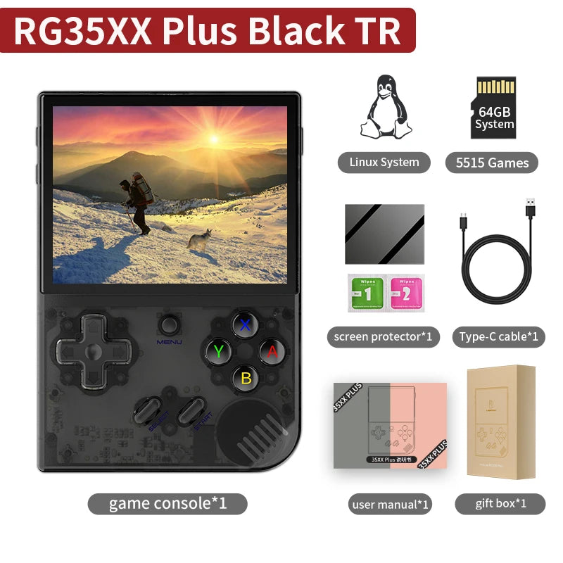 RG35XX plus Retro Handheld Game Player Console 5000+ Classic Games Support Wireless/Wired Controlle HD-MI TV Output