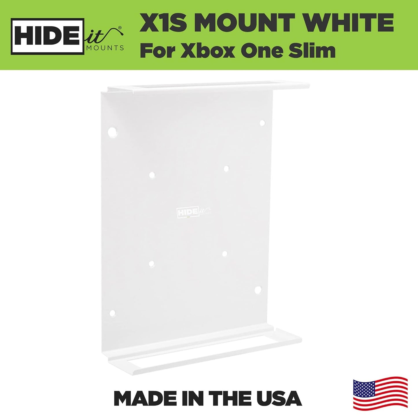 X1S Xbox One S Wall Mount, White Steel Mount for Xbox One S, Safely Store Your Xbox One S on Wall near or behind TV